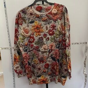 Sweater Floral Long Sleeve Top